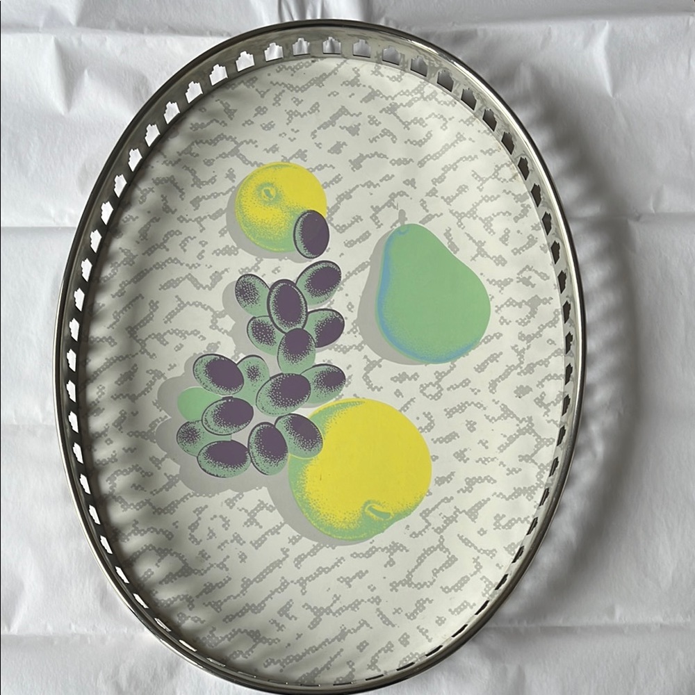 Alessi- made in Italy 🇮🇹 Fruit Design Oval Serving Tray Inox